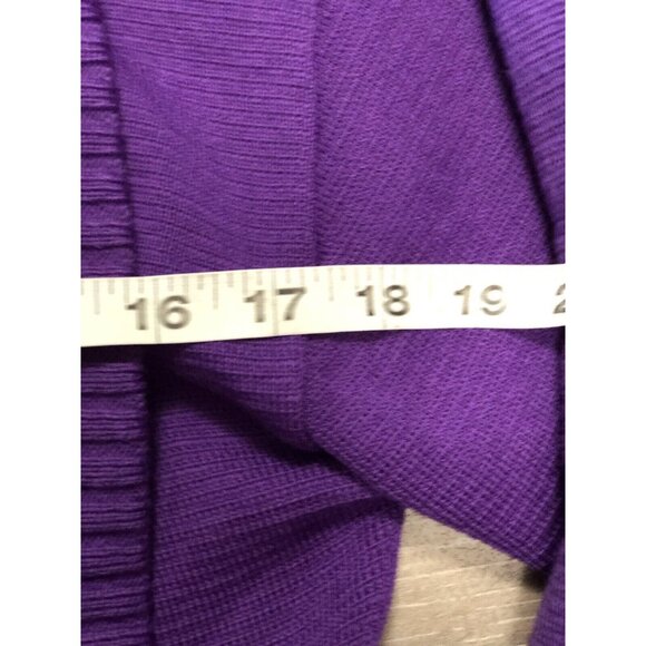 Jaeger Women's Sweater 32 M Vintage Purple Open Knit Cardigan Wool Lagenlook - Picture 5 of 7
